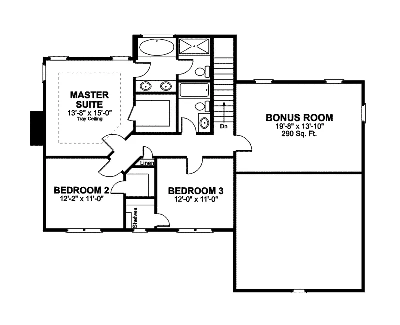 Country House Plan Second Floor - Harrison Glen Colonial Home 013D-0045 - Search House Plans and More