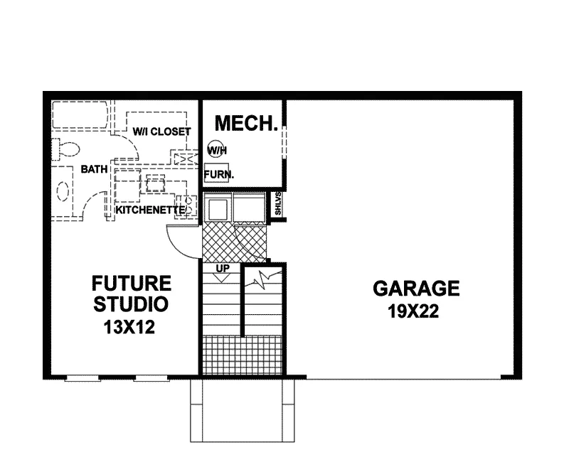 Colonial House Plan Lower Level Floor - Whitney Place Split-Level Home 013D-0054 - Shop House Plans and More