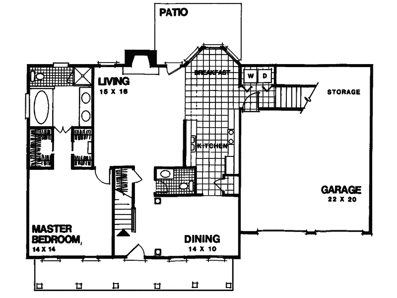 Country House Plan First Floor - Ivers Country Style Home 013D-0075 - Search House Plans and More
