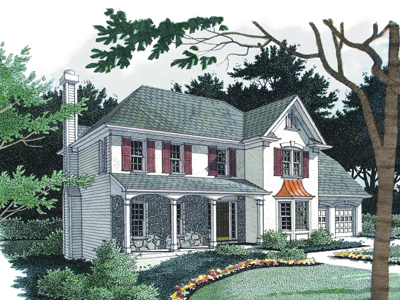 Colonial House Plan Front Image - Nelson Hill Traditional Home 013D-0082 - Shop House Plans and More