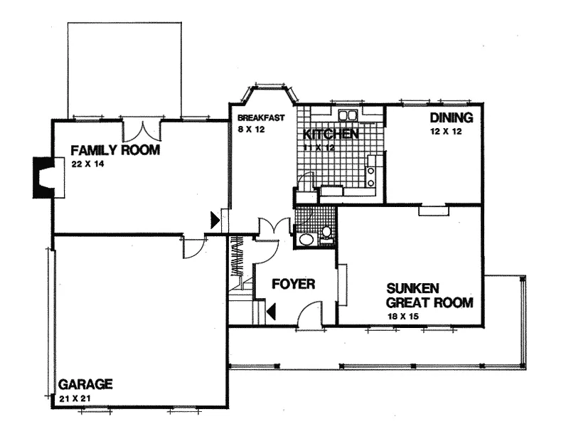 Southern House Plan First Floor - Broadhurst Country Farmhouse 013D-0091 - Search House Plans and More