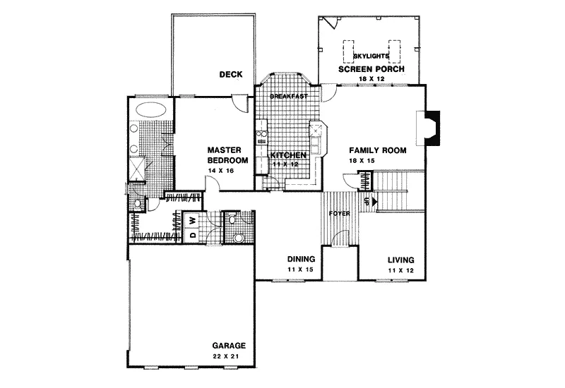 Traditional House Plan First Floor - Hatley Traditional Home 013D-0095 - Search House Plans and More