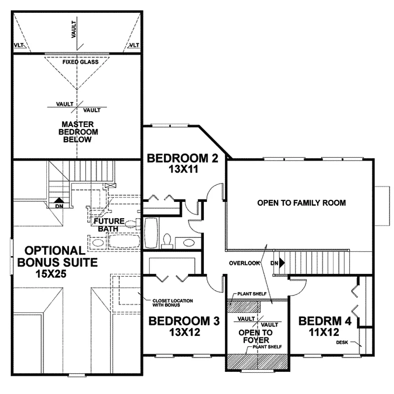 Georgian House Plan Second Floor - Hiltonia Georgian Home 013D-0102 - Search House Plans and More