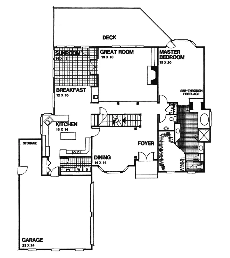 Luxury House Plan First Floor - Cottonwood Traditional Home 013D-0115 - Search House Plans and More