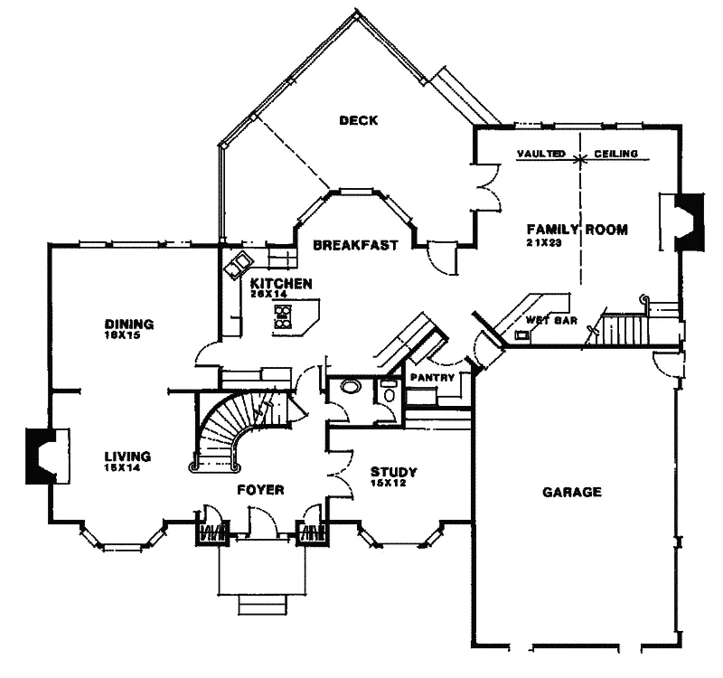 Southern House Plan First Floor - Calhoun Falls  Traditional Home 013D-0120 - Search House Plans and More