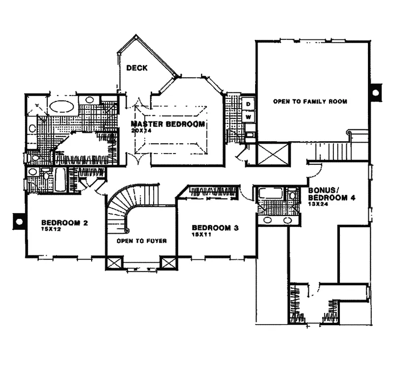 Southern House Plan Second Floor - Calhoun Falls  Traditional Home 013D-0120 - Search House Plans and More