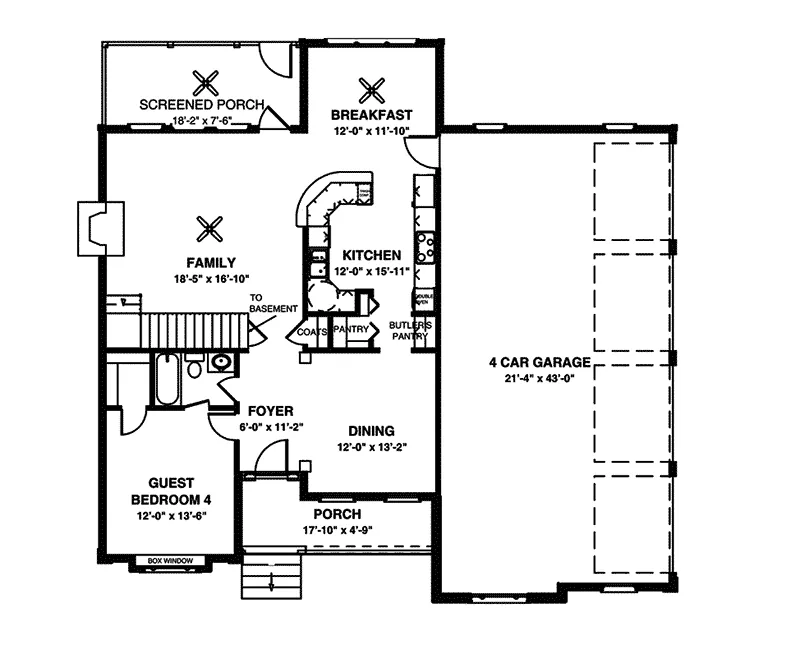 European House Plan First Floor - Murphy Mill Colonial Home 013D-0127 - Shop House Plans and More