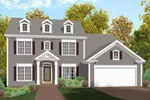 Traditional Two-Story Home With Triple Dormers And Front Loading Garage