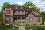 Craftsman Style Home Decorated With Brick And Stucco and Trim Details
