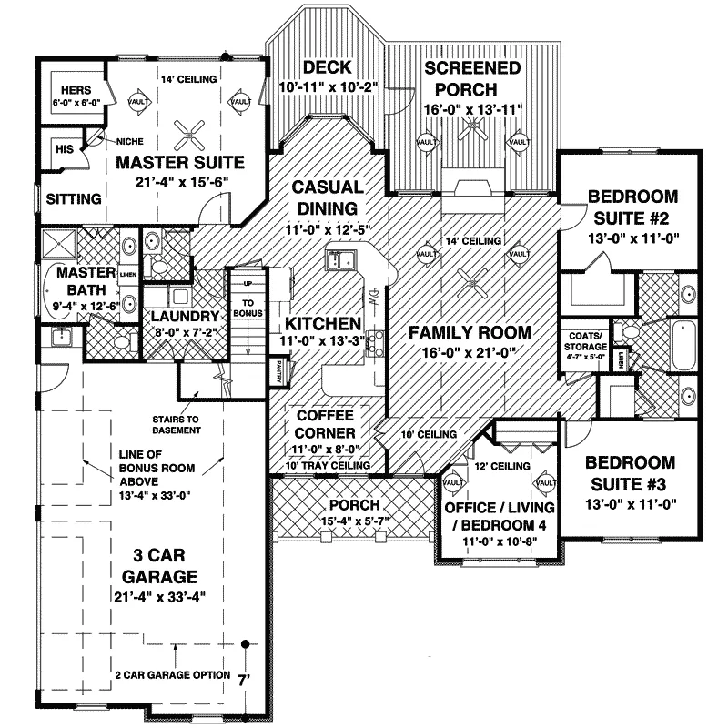 Craftsman House Plan First Floor - Garden Lakes Ranch Home 013D-0164 - Search House Plans and More