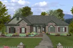Lovely Ranch Home With Arched Soffit On Front Porch And Stonework
