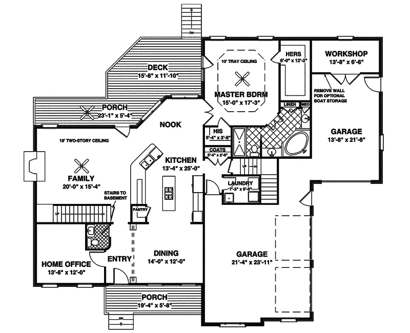 Craftsman House Plan First Floor - Creston Craftsman Home 013D-0171 - Search House Plans and More
