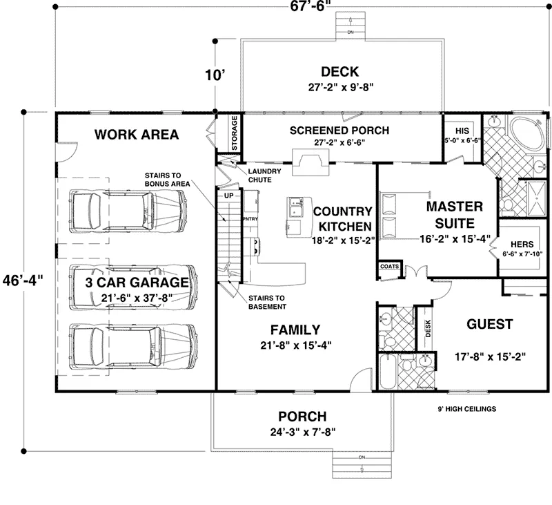 Country House Plan First Floor - Creekstone Country Ranch Home 013D-0217 - Search House Plans and More