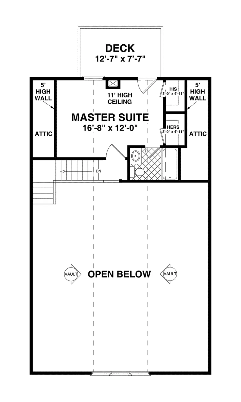 Bungalow Home Plan Second Floor 013D-0222