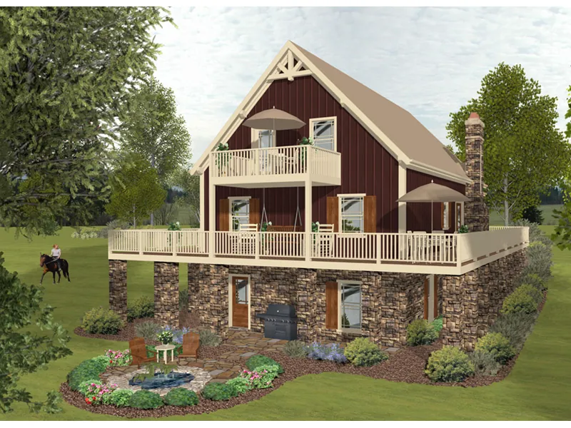 Country House Plan Rear Photo 02 - Saddle Valley Country Bungalow 013D-0222 - Shop House Plans and More