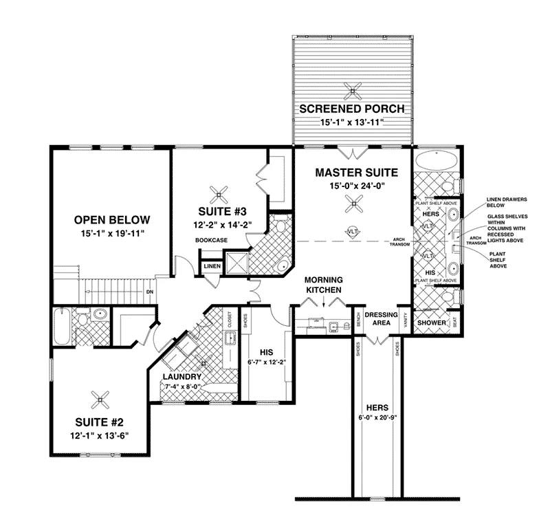 Rustic House Plan Second Floor - Stone Crest French Country Home 013D-0242 - Shop House Plans and More