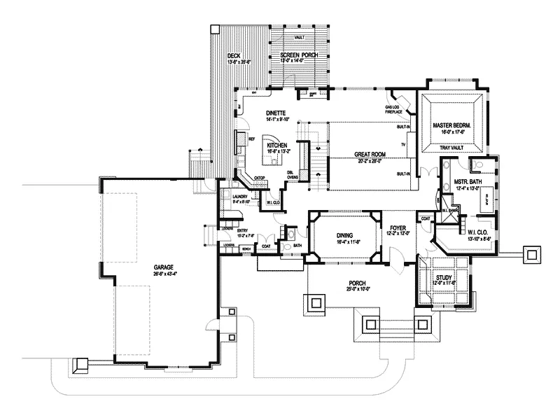Tudor House Plan First Floor - Watson Manor Luxury Home 013S-0002 - Shop House Plans and More