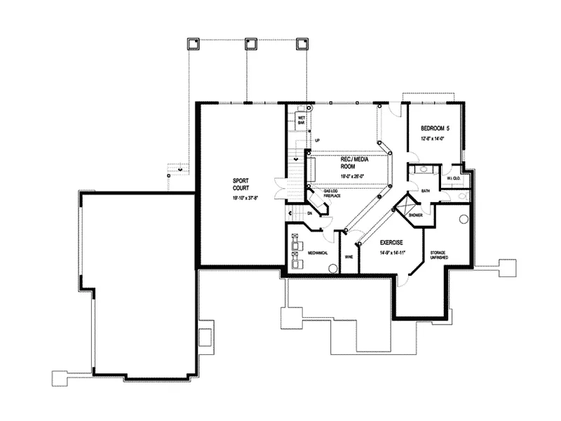 Tudor House Plan Lower Level Floor - Watson Manor Luxury Home 013S-0002 - Shop House Plans and More