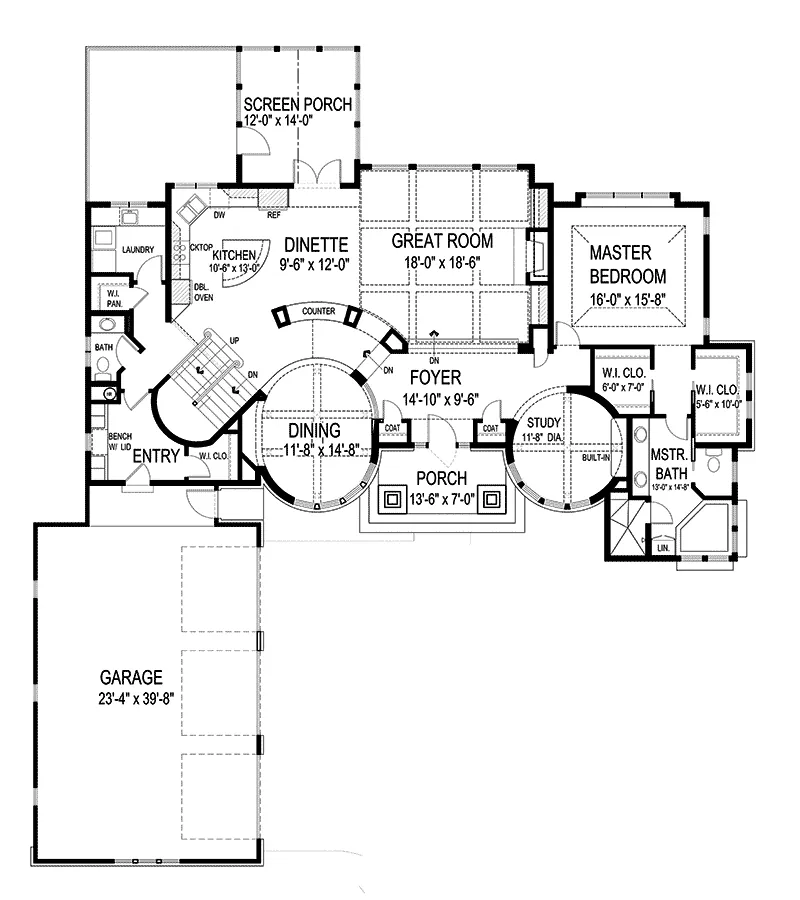 Arts & Crafts Home Plan First Floor 013S-0003