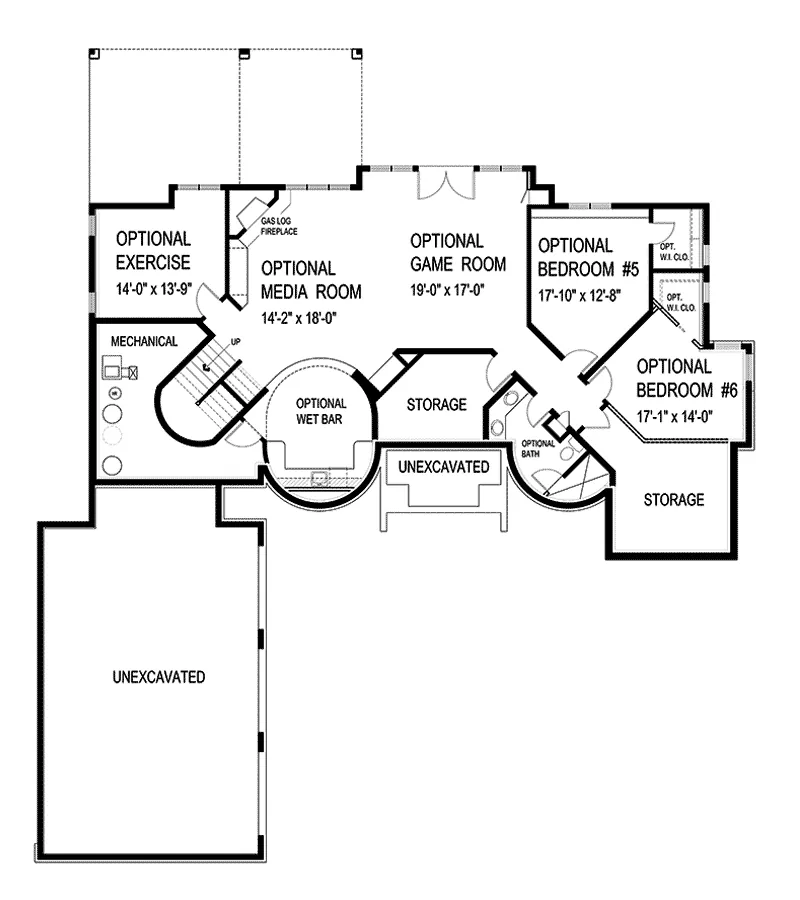 Prairie House Plan Lower Level Floor - Warsaw Luxury Home 013S-0003 - Shop House Plans and More