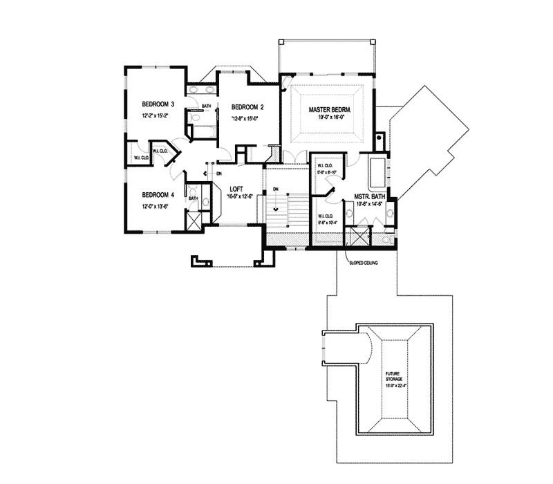 Traditional Home Plan Second Floor 013S-0004