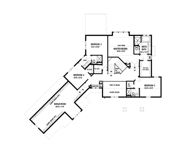 Arts & Crafts House Plan Second Floor - Strayhorn Luxury Home 013S-0006 - Shop House Plans and More