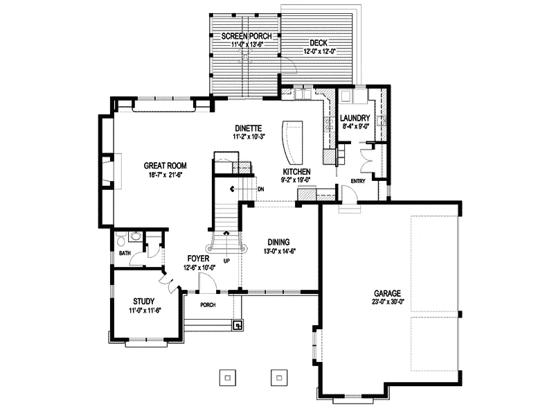 Traditional Home Plan First Floor 013S-0007