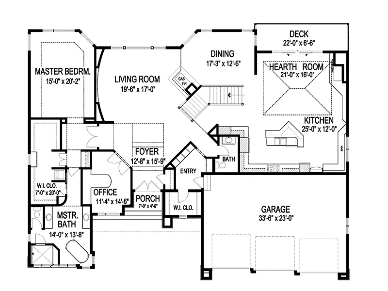 Craftsman House Plan First Floor - Sidney Field Modern Home 013S-0011 - Shop House Plans and More