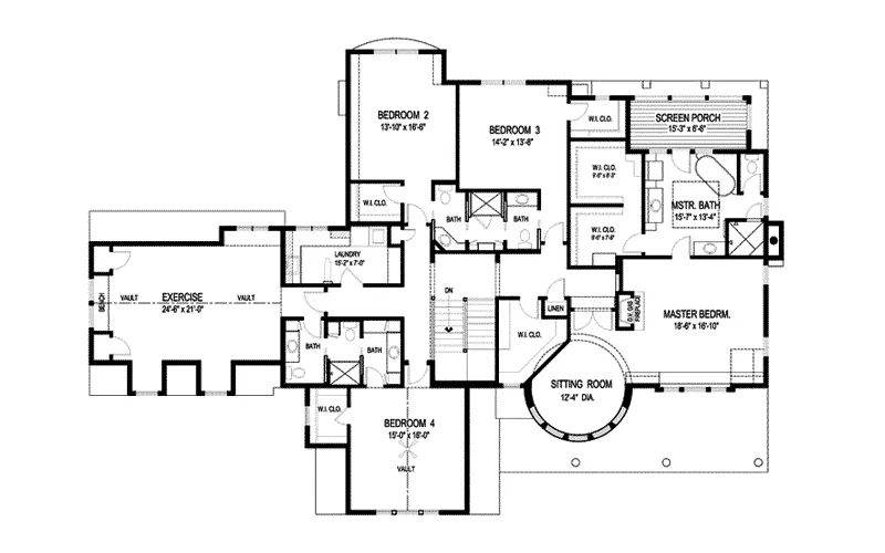 Prairie House Plan Second Floor - Avalon Place Luxury Home 013S-0014 - Search House Plans and More