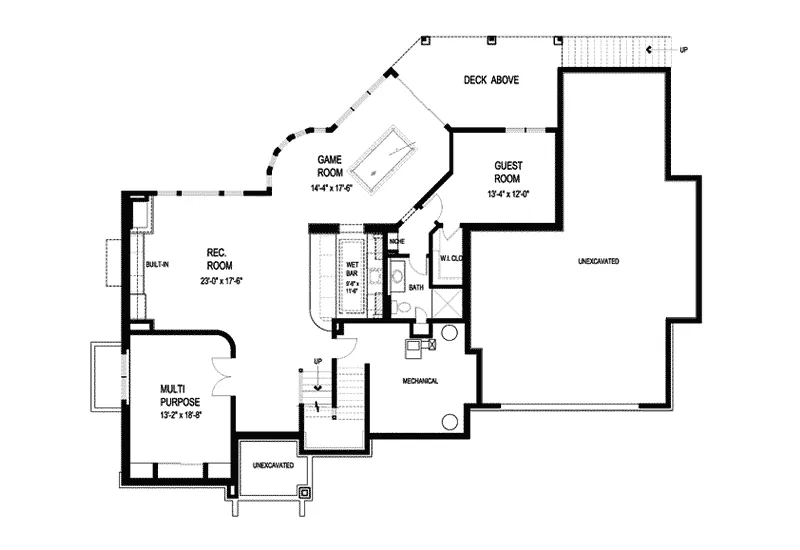 Craftsman House Plan Lower Level Floor - Drew Heights Luxury Home 013S-0015 - Search House Plans and More