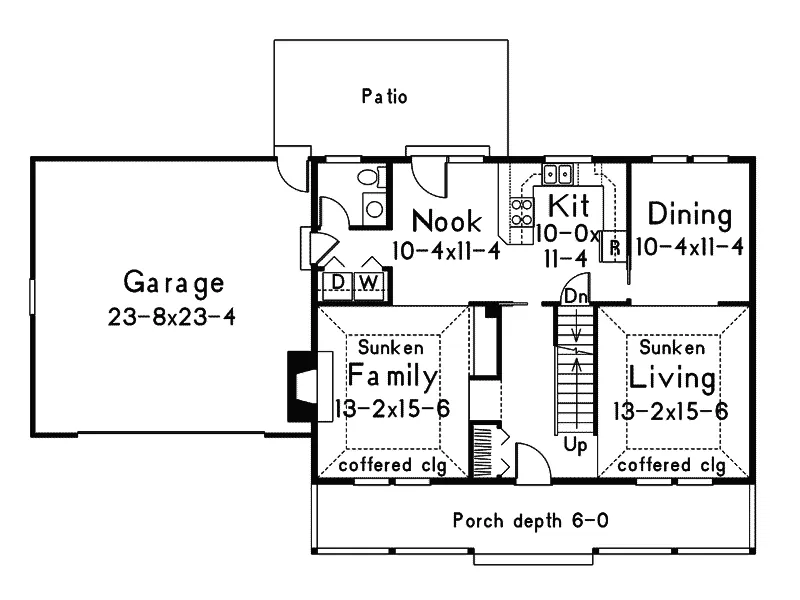 Traditional House Plan First Floor - Clifton Country Home 014D-0014 - Search House Plans and More