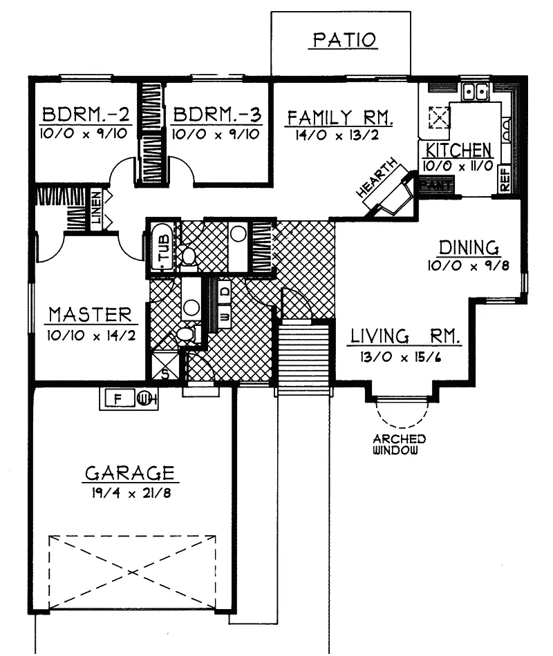 Ranch House Plan First Floor - Prairie Point Ranch Home 015D-0007 - Shop House Plans and More