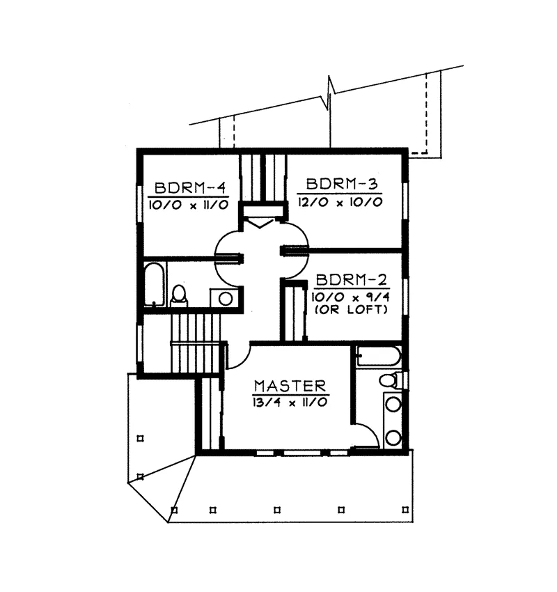 Arts & Crafts House Plan Second Floor - Sandersville Craftsman Home 015D-0023 - Shop House Plans and More