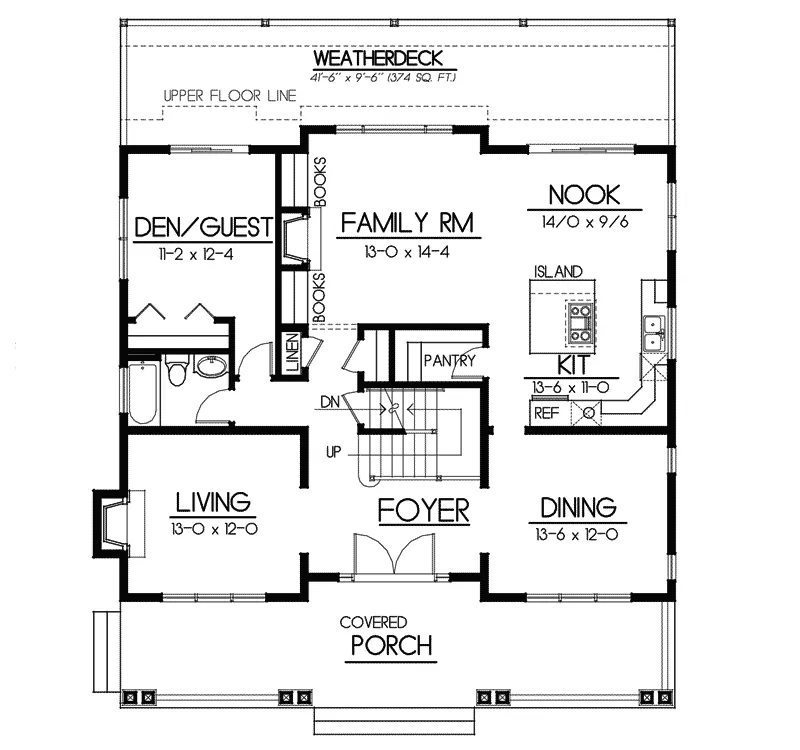 Craftsman House Plan First Floor - Carters Hill Craftsman Home 015D-0208 - Search House Plans and More