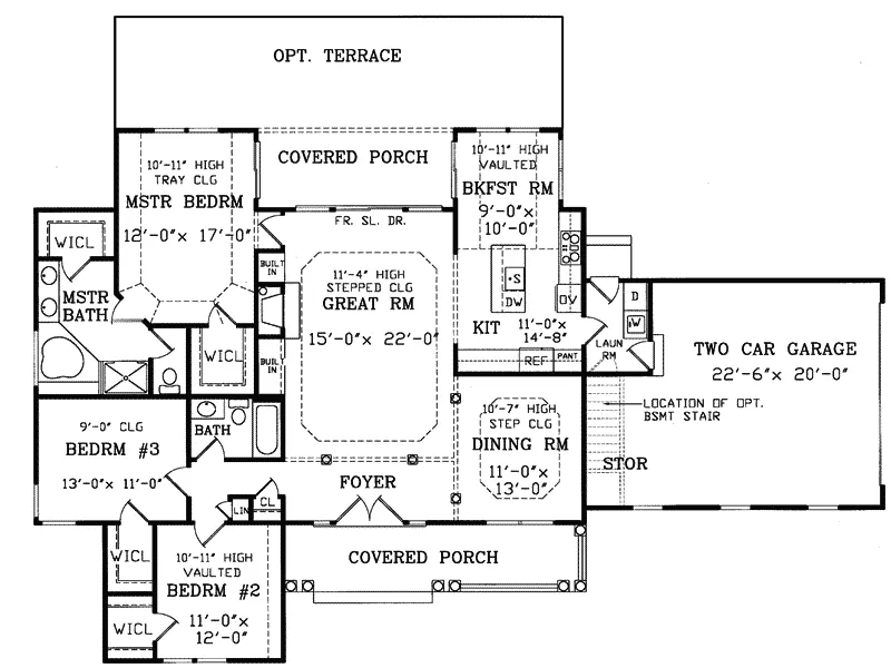 Southern House Plan First Floor - Hammond Place Southern Home 016D-0001 - Search House Plans and More