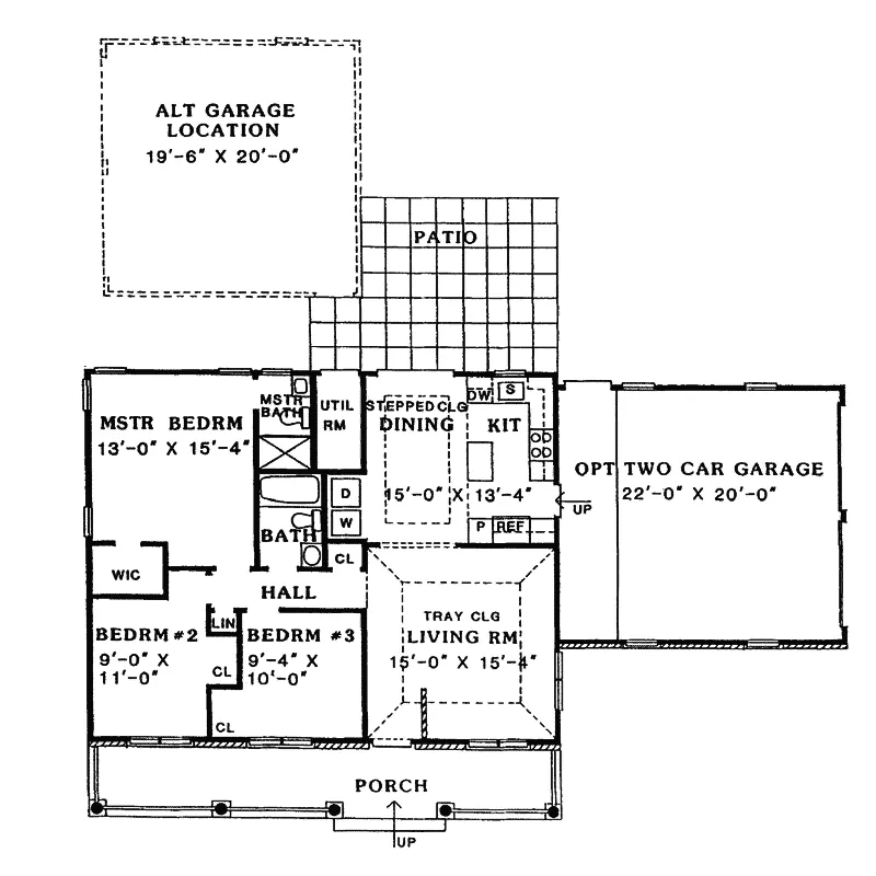 Southern House Plan First Floor - Cunningham Trail Country Home 016D-0041 - Search House Plans and More