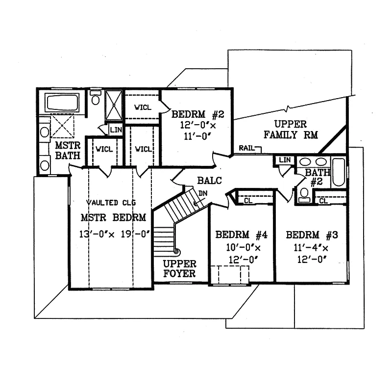 Southern House Plan Second Floor - Cardiff Southern Country Home 016D-0050 - Search House Plans and More
