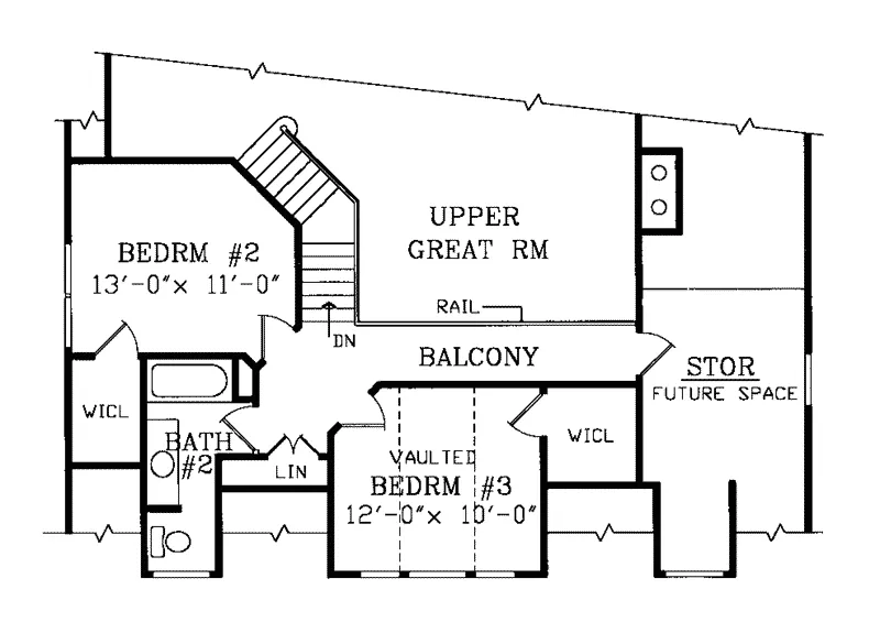 Southern House Plan Second Floor - Bellarmine Creek Country Home 016D-0052 - Search House Plans and More