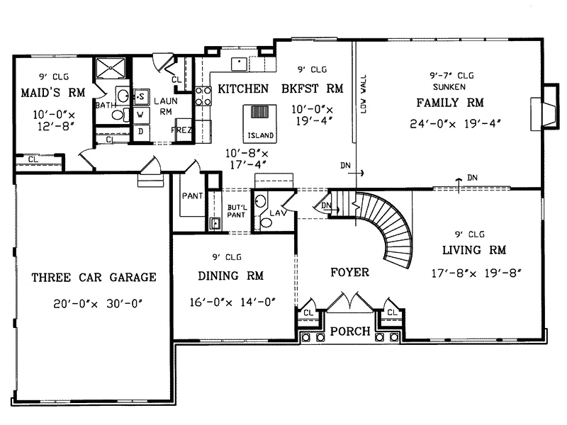 Southern House Plan First Floor - Elkgrove Traditional Home 016D-0064 - Search House Plans and More