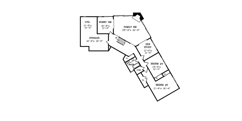 Rustic House Plan Lower Level Floor - Islamorada Contemporary Home 016D-0070 - Search House Plans and More