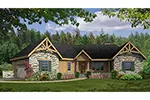 Ranch House Plan Front of Home - Greensboro Craftsman Home 016D-0105 - Search House Plans and More