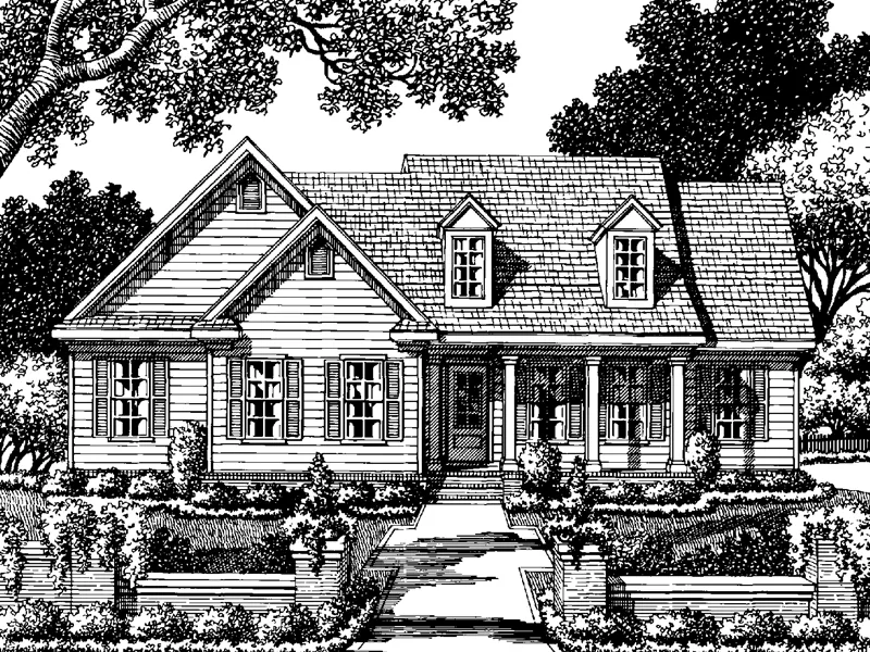 Ranch House Plan Front Image of House - Rosebud Country Home 019D-0008 - Shop House Plans and More