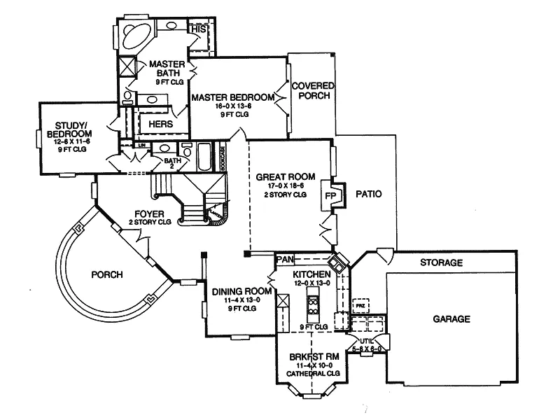 Traditional House Plan First Floor - Silverton Traditional Home 019D-0021 - Shop House Plans and More