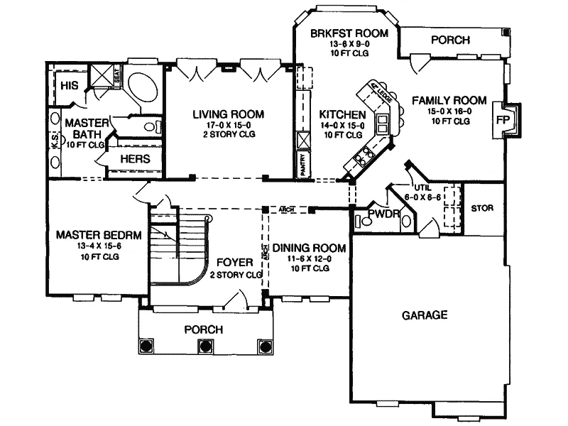 Traditional House Plan First Floor - Walkerville Country French Home 019D-0023 - Shop House Plans and More