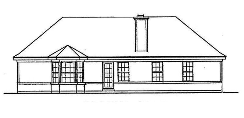 Traditional House Plan Rear Elevation - 019D-0024 - Shop House Plans and More