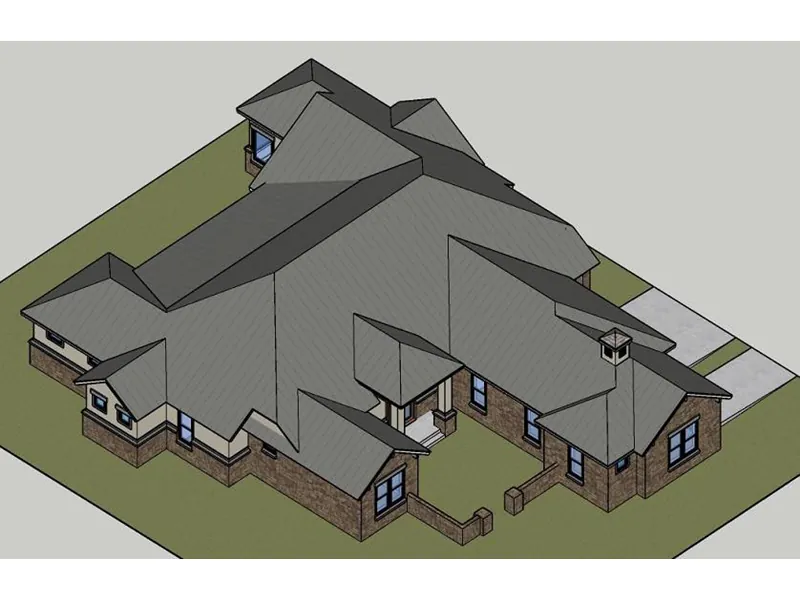 Ranch House Plan Roof Detail  - 019S-0005 - Shop House Plans and More
