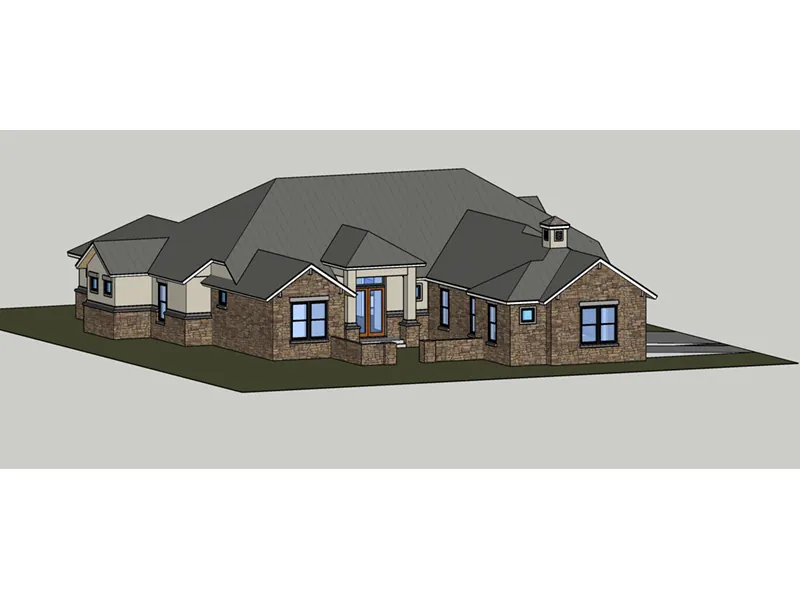 Ranch House Plan Side View Photo - 019S-0005 - Shop House Plans and More
