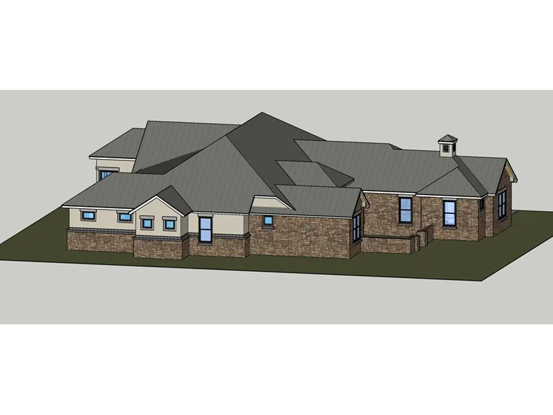 Ranch House Plan Side View Photo 01 - 019S-0005 - Shop House Plans and More
