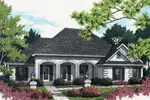 Stucco Ranch Home With Triple Arched Covered Front Porch