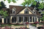 Southern Style Home With Stucco Exterior And Covered Porch